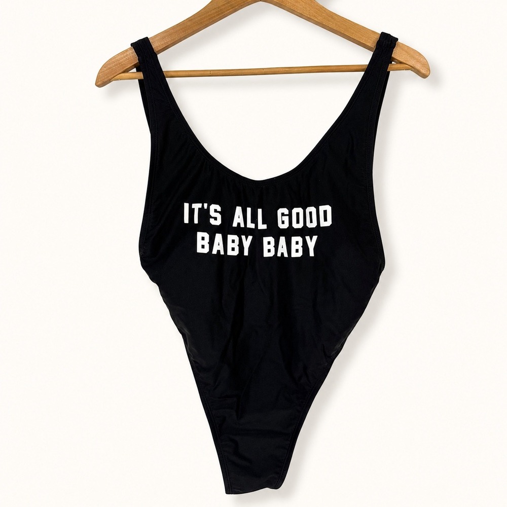 Dippin'โ Daisy's Women Medium One Piece Swimsuit It's All Good Baby Baby Black